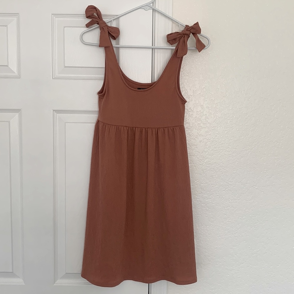 Wild Fable XS blush brown sleeveless tie shoulder dress.